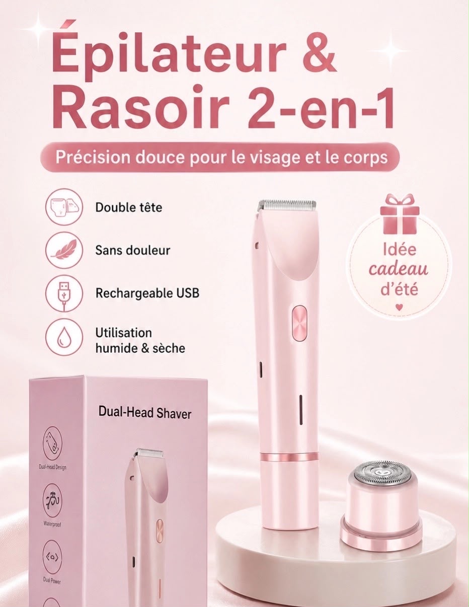 2-in-1 electric shaver, painless hair removal