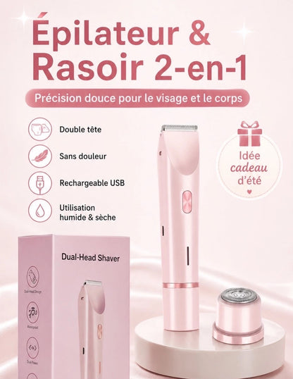 2-in-1 electric shaver, painless hair removal