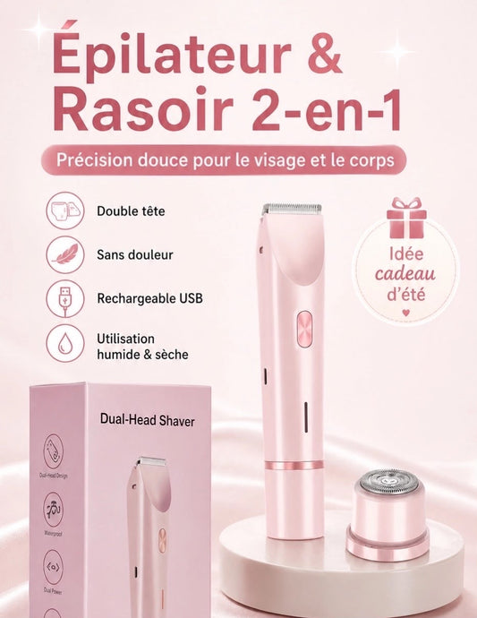2-in-1 electric shaver, painless hair removal